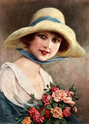 A Beautiful Elegant Lady With Bouquet Of Roses 2_OSG.Jpeg